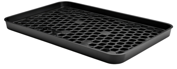 Rectangular tray with honeycomb pattern