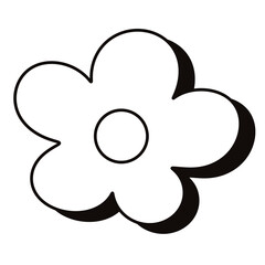 vector illustration of a flower. flower. line,noodle. line art. drawing. out line. sketches. flower icon. flower line. blank flower line. cartoon. flower vector. smile face. cute cartoon. 