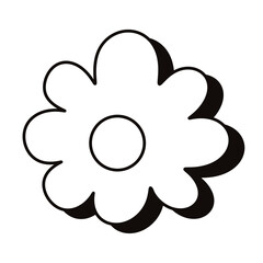vector illustration of a flower. flower. line. doodle. line art. drawing. out line. sketches. flower icon. flower line. blank flower line. cartoon. flower vector. smile face. cute cartoon. 
