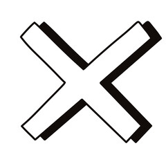 Obraz premium check mark and cross. cross. cross icon. doodle. line art. drawing. out line. sketches.