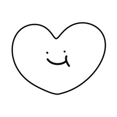 heart. line. doodle. line art. drawing. out line. sketches. heart icon. heart line. blank heart line. cartoon. heart vector. smile face. cute cartoon. smilely face character.
