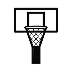 Silhouette of a basketball hoop on white background Vector illustration