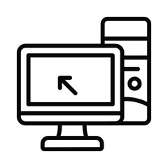 Computer Vector outline icon. Eps 10 file