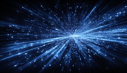 Dynamische blaue Lichtstrahlenexplosion