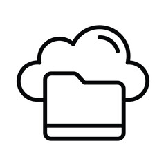 Cloud Storage Vector outline icon. Eps 10 file
