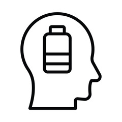 Mental Exhaustion Vector outline icon. Eps 10 file