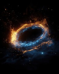 Fototapeta premium Abstract Cosmic Energy Ring of Swirling Particles Space Universe Cosmos Astronomy Science Abstract