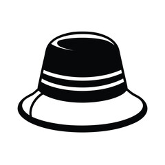 Silhouette of a bucket hat on white background Vector illustration