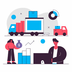 set of vector icons for business