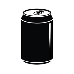 Silhouette of a canned drink on white background Vector illustration