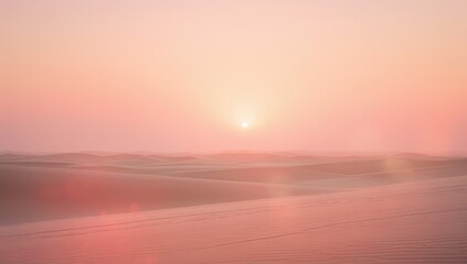 Obraz premium Soft peach sunset over a tranquil beach landscape