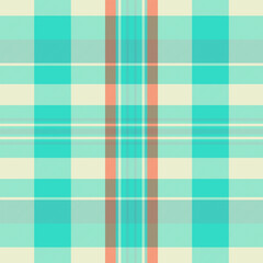 Colorful plaid pattern with aqua and peach tones, perfect for textiles, backdrops, or designs needing a classic yet modern touch.