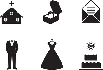 Elegant wedding icons invite celebration, love, and special moments.