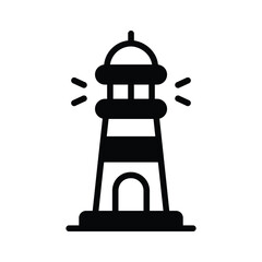 Grab this glyph icon of beach watchtower lookout