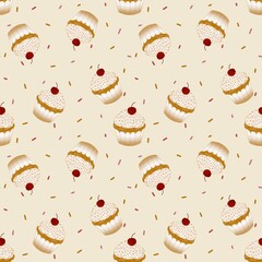Sweet cupcake pattern seamless. Sweet cupcake abstract for printing, cutting, crafts Ideal for mugs and more.
