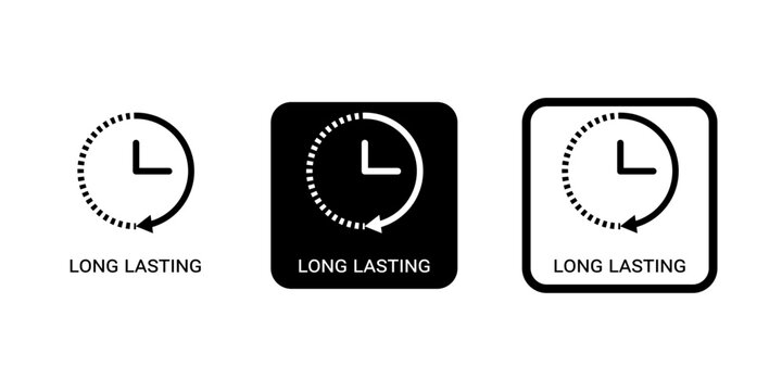 Long Lasting Icon Set for Durable Product and Quality Label Designs