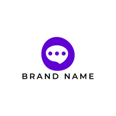 ABSTRACT ILLUSTRATION LETTER O WITH BUBBLE CHAT TALK LOGO PURPLE ICON TEMPLATE DESIGN VECTOR FOR YOUR BUSINESS