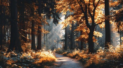 Fototapeta premium Autumn Forest Path