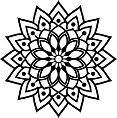 Mandala flower for adult coloring book.