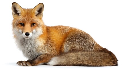 Obraz premium Fox setting isolated on white background 