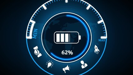 Vision concept. Business concept. Business, Technology, Internet and network concept. Abstract technology symbols on a blue background. - Powered by Adobe