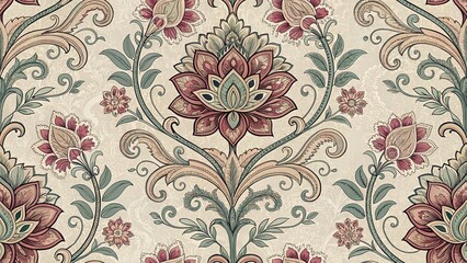 detailed vintage damask seamless pattern features floral and ornamental motifs.image can be used on websites and blogs as a background,for textile and wallpaper design, or for invitations and branding