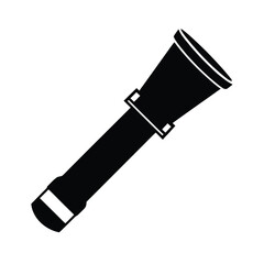 Silhouette of a flashlight on white background Vector illustration