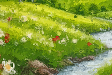 Various oil paintings, flowers, eagles, roses, peonies, lakes, landscapes, chrysanthemums, rabbits, butterflies, forests, streams, wild fruits