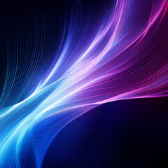 Abstract futuristic background with glowing blue and purple light waves (variation 3)