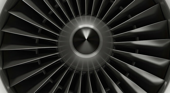 Closeup of a Jet Engine Fan Blade Assembly 9.