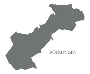 Fototapeta premium Völklingen city map grey illustration silhouette