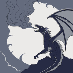 black and white dragon