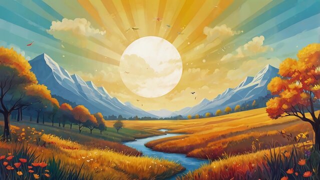 Radiate Positivity Inspirational Vintage Poster Art