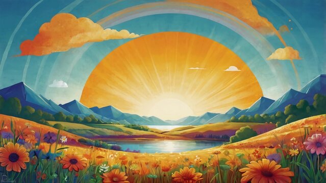 Radiate Positivity Inspirational Vintage Poster Art - Powered by Adobe