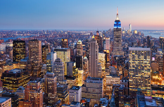 New York City at night - USA skyline - Powered by Adobe