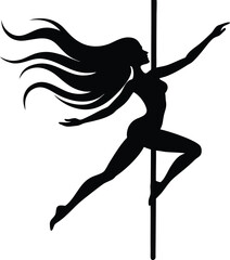 elegant female dancer silhouette performing graceful ballet jump with outstretched arms vector