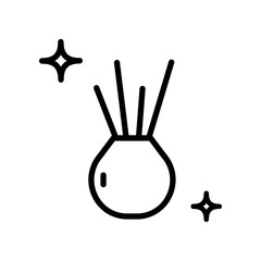 Incense sticks in a holder, perfect for themes of meditation, relaxation, or spirituality. Isolated vector icon