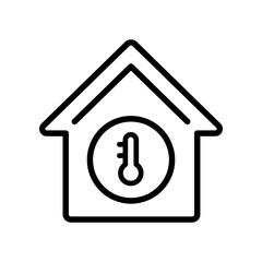 Home Heating Icon. Hvac system linear sign. Simple concept for your logo web mobile app UI design