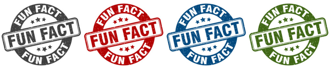 fun fact stamp. fun fact round stamp set isolated on white background