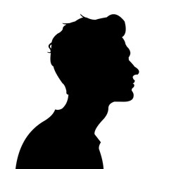 Silhouette of a handsome man.
