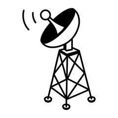 A hand drawn style icon showing media tower
