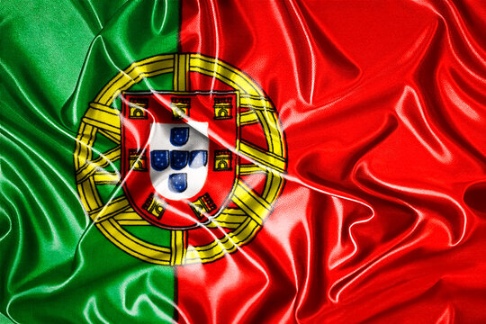 Waving national flag of Portugal, 3D illustration.
