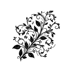 Elegant Black Floral Swirl Design 1.