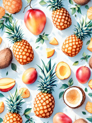 seamless pattern with fruits