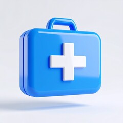 Obraz premium A medical emergency kit with a red cross symbol on a white first aid box