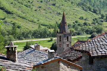 The alpine village Bonneval sur Arc,Vanoise National Park, Maurienne Valley, Savoie, Northern...