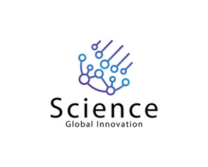 science logo creative design concept genetics molecule biology lab