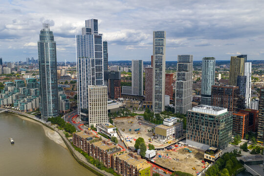 Aerial image of Vauxhall and Nine Elms &ndash; Tower Cluster with Construction Sites