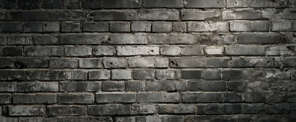 Obraz premium The sturdy gray brick wall with a rustic industrial aesthetic.