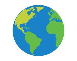 Fototapeta premium A cartoon earth globe showing the continents and oceans